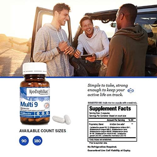 Kyolic Kyo-Dophilus Multi 9 Probiotic, Strong Gut Health Balance and Support*, 180 Capsules