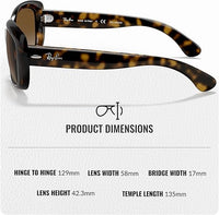 Thumbnail for Ray-Ban RB4101 JACKIE OHH POLARIZED Butterfly Shaped Sunglasses for Men & Women – Includes Official Rayban Eyewear Kit – Ideal Formal & Casual Wear Sunglasses – Brown Lens