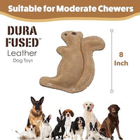 Thumbnail for SPOT Dura-Fused Leather Squirrel Dog Toy – Real Leather & Jute Fabric, Double-Stitched & Durable, Soft Stuffed Squeaky Interactive Chew Toy for Moderate Chewers, Small & Medium Dogs, 8in