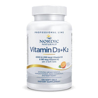 Thumbnail for Nordic Naturals Professional Grade Vitamin D3+K2 Supplement, Orange Flavor - 60 Soft Gels - 4000 IU Vitamin D3 & 180 mcg K2- Promotes Calcium Balance & Immune Function - Non-GMO - 30 Servings