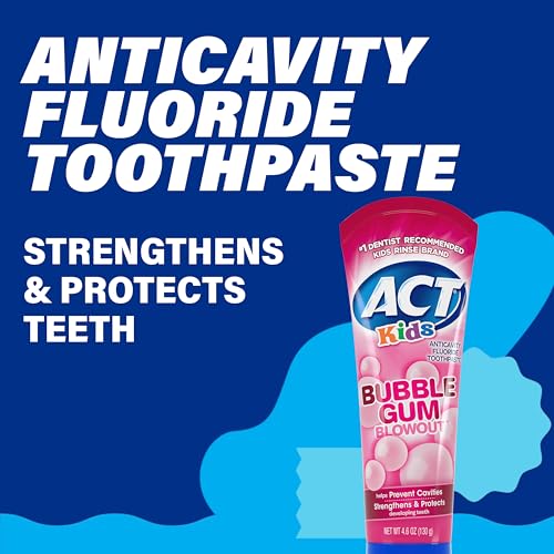 Image 6 of ACT Kids Anticavity Fluoride Toothpaste, Bubble Gum Blowout, 4.6 oz.