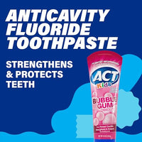 Thumbnail for Image 6 of ACT Kids Anticavity Fluoride Toothpaste, Bubble Gum Blowout, 4.6 oz.