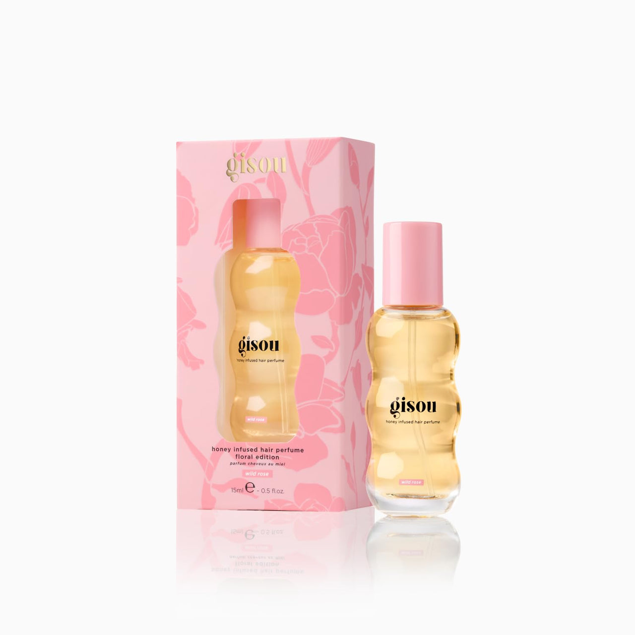 Gisou Honey Infused Hair Perfume Mini – Long-Lasting Hair Fragrance with Mirsalehi Honey & Argan Oil, Wild Rose, 0.5 Fl Oz