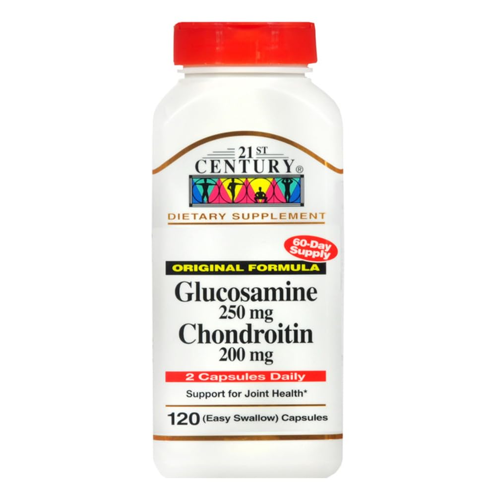 21st Century Glucosamine 250 mg and Chondroitin 200 mg Capsules, 120 Count