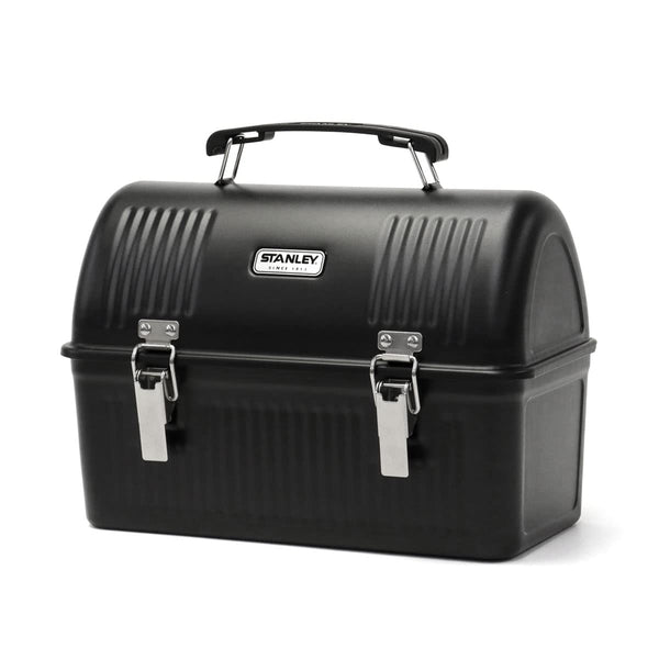Stanley Classic Lunch Box 10 qt | Vintage Metal Lunchbox | Durable Meal Container with Handle and Latch | Stores Food, Drinks, Thermos, Water Bottle | Matte Black