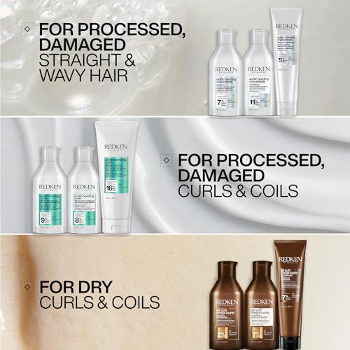 REDKEN Acidic Bonding Curls Sulfate-Free Shampoo | For Curly Hair | Curl Control + Definition | With Citric Acid, Avocado Oil, Shea Butter | Silicone-Free | Hydrating Shampoo | Repairs Damaged Curls
