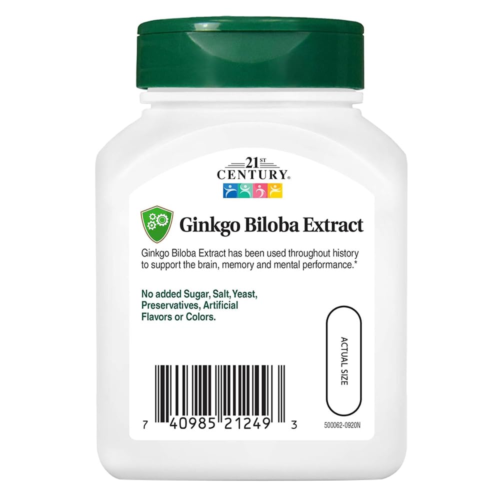 21st Century Ginkgo Biloba Extract Veg Capsules, 60 Count