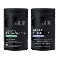 Thumbnail for Sports Research® Sleep Pack - Organic Ashwagandha – Adaptogen for Relaxation, Calm & Sleep Support 600 mg + Sleep Complex- Melatonin-Free Vegan Capsules