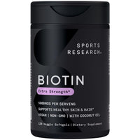 Thumbnail for Sports Research® Healthy Hair Pack - Biotin 5,000mcg with Organic Coconut Oil + Vegan Vitamin D 5000iu & Mk7 Vitamin K 100mcg + Omega-3 Fish Oil 1250
