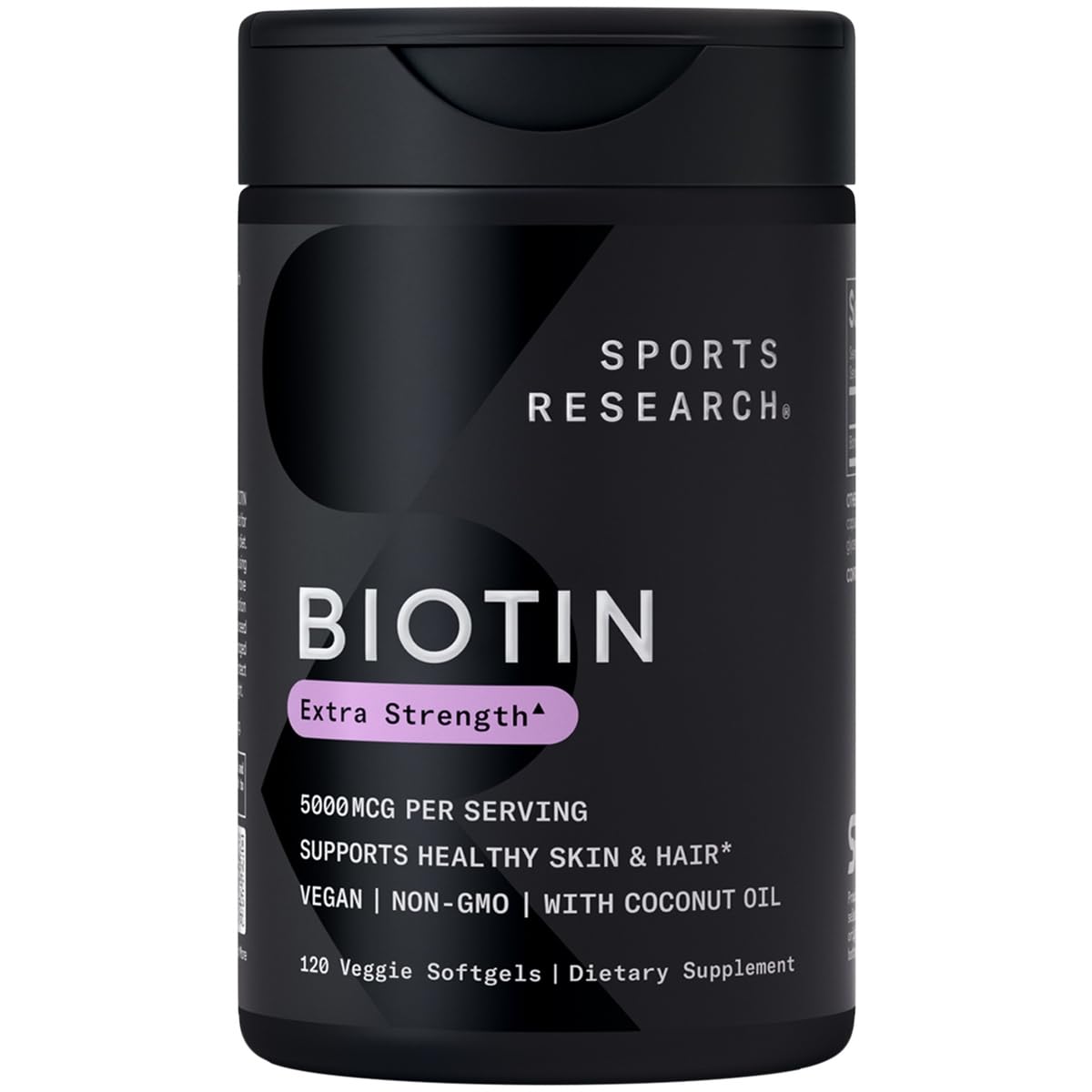 Sports Research® Healthy Hair Pack - Biotin 5,000mcg with Organic Coconut Oil + Multi Collagen Pills Enhanced with Hyaluronic Acid & Vitamin C + Blood Balance Iron Supplement - 36 MG Iron + Folate