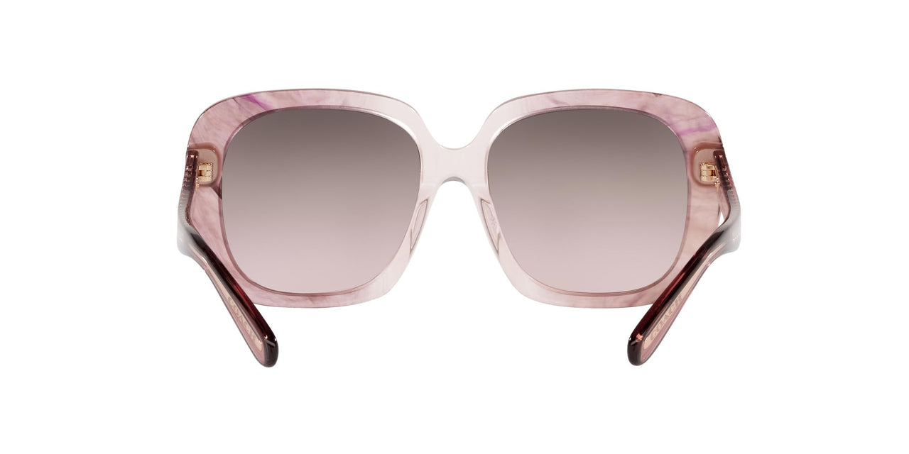 Coach HC8323U Universal Fit Sunglasses, Transparent Pink Ombre/Brown Pink Gradient, 56 mm