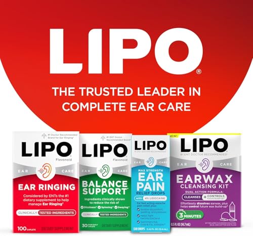 Lipo-Flavonoid Ear Ringing - Doctor-Recommended for Ringing Ears - Clinically Proven Lemon Bioflavonoid Complex with Vitamins C, B1, B2, B6, B12, & Calcium - 150 Caplets