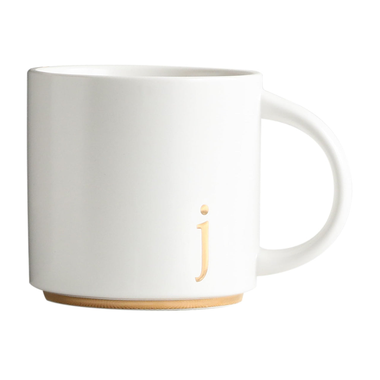 COLLECTIVE HOME - Monogram Ceramic Mugs, 15 oz Golden Initial Coffee Cups, Elegant Alphabet Tea Mugs, Elegant Personalized Mug with Gift Box, Luxurious Cups for Office and Home (j)