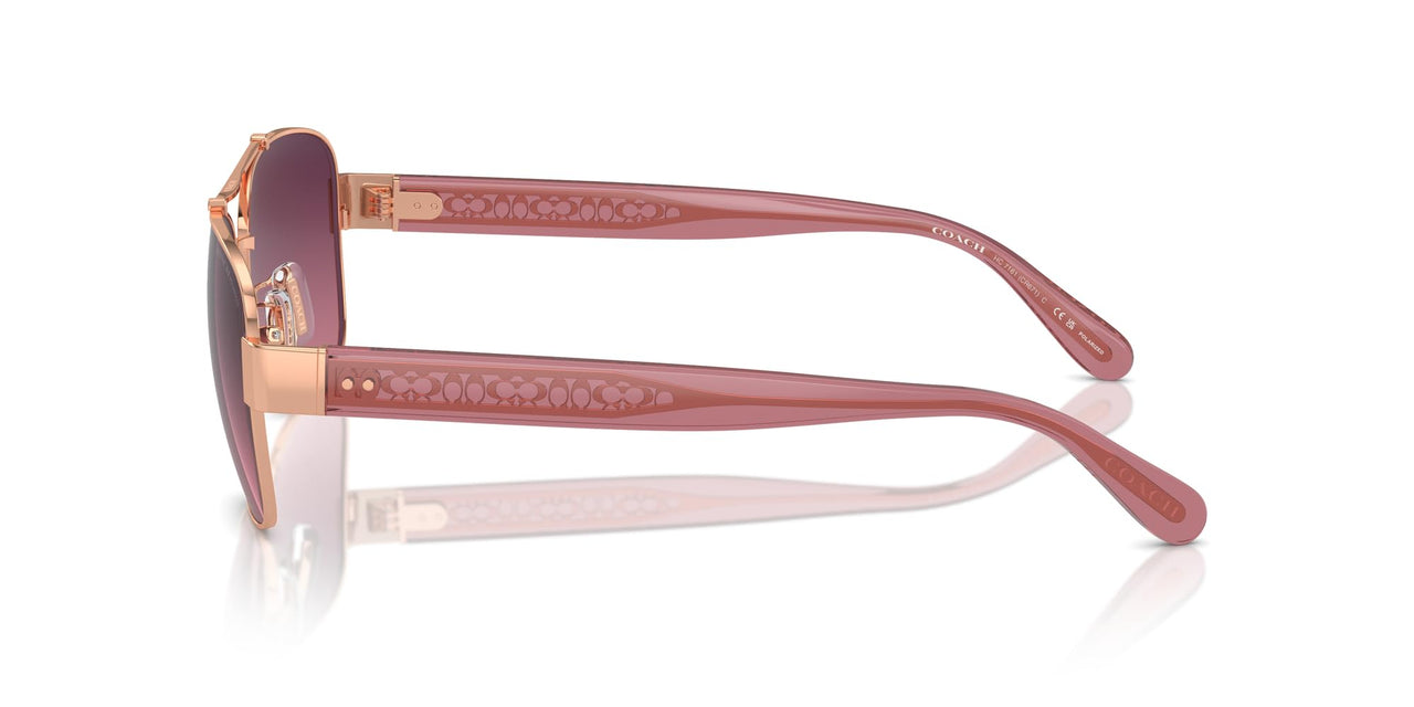 COACH Sunglasses HC 7161 9331F4 Cr617 Shiny Rose Gold Burgundy