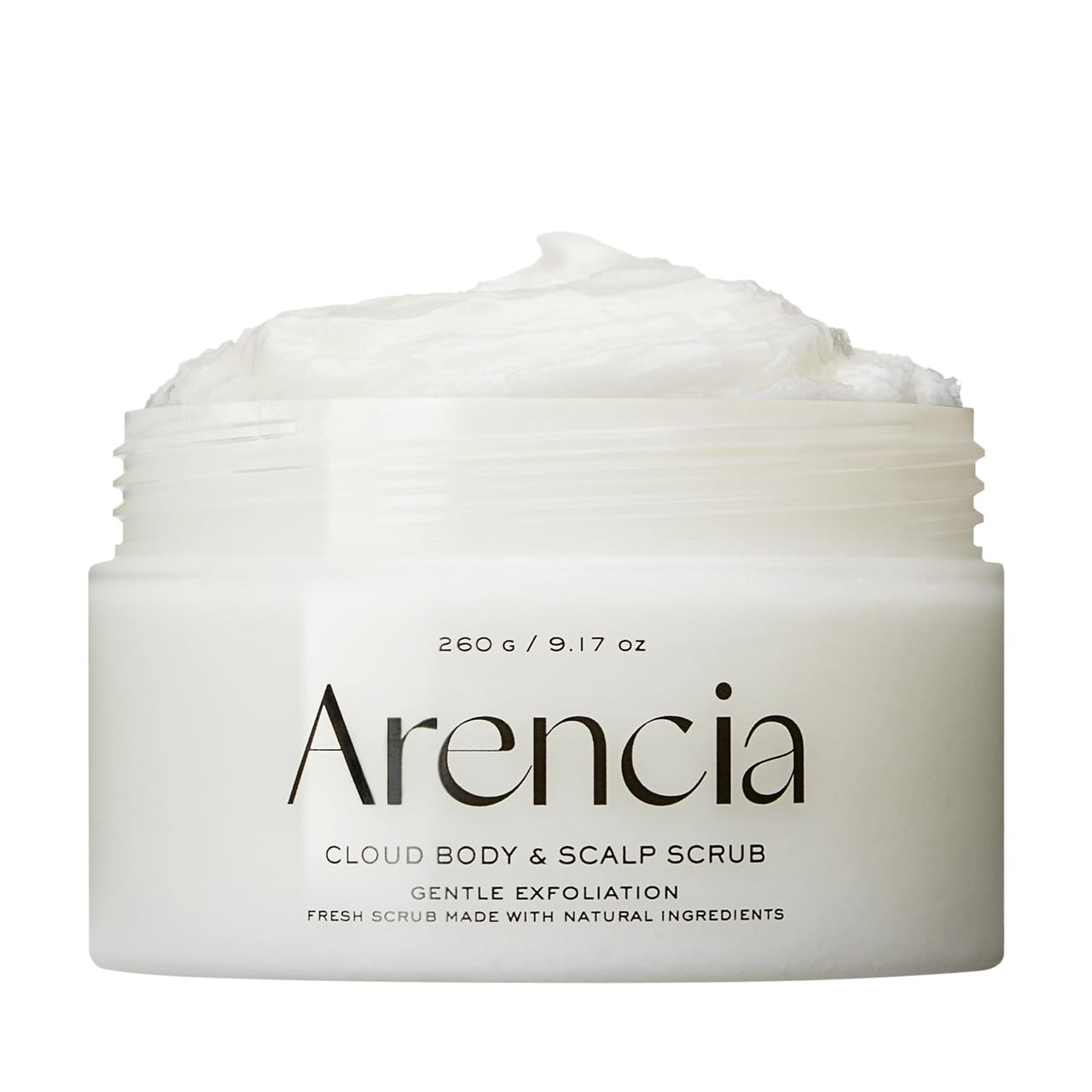 Arencia Fresh Cloud Sea Salt Body & Scalp Scrub (White) - Exfoliant, Bump Eraser For Silky Smooth Skin, Korean Skin Care