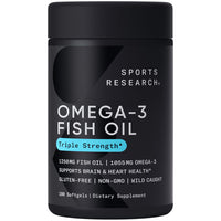 Thumbnail for Sports Research Omega-3 Fish Oil, 180 Softgels