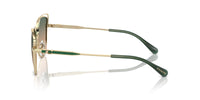 Thumbnail for COACH Women's HC7162 Cat Eye Sunglasses, Shiny Light Gold/Pine/Green Champagne Gradient, 57 mm