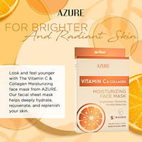 Thumbnail for Azure Cosmetics Vitamin C & Collagen Moisturizing Facial Sheet Mask- Anti Aging, Deeply Moisturizing & Firming - Improves Elasticity - Skin Care Made in Korea - Pack of 5