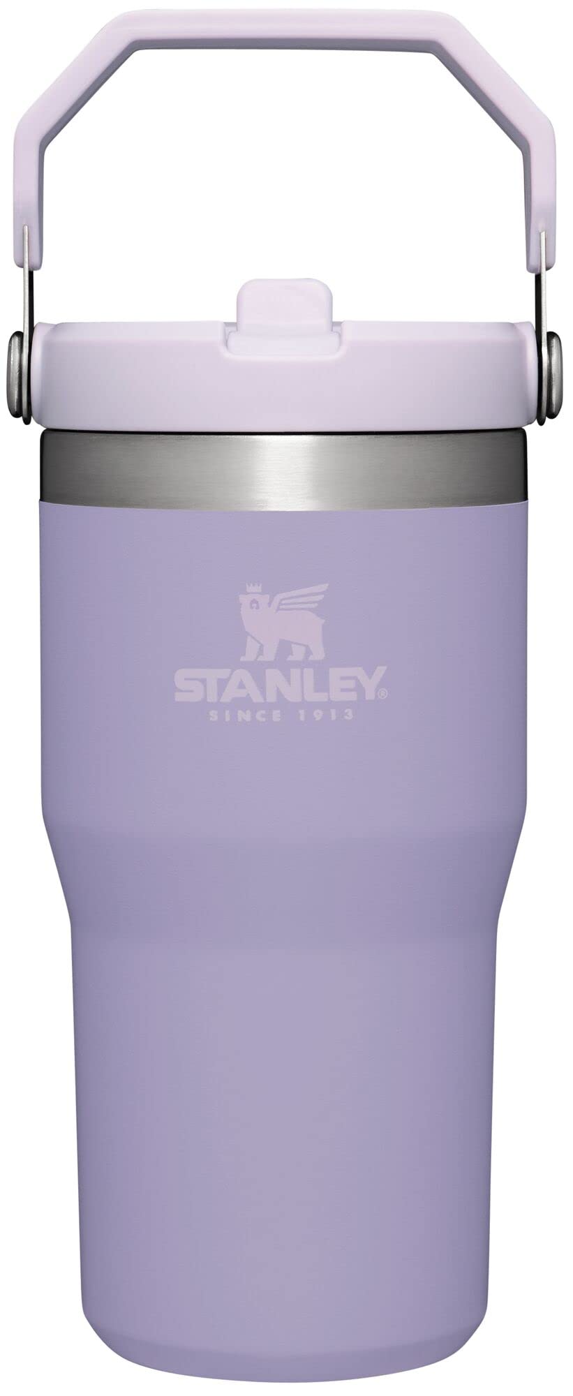 Stanley IceFlow Flip Straw Tumbler with Handle 20 oz | Twist On Lid and Flip Up Straw | Leak Resistant Water Bottle | Insulated Stainless Steel |BPA-Free | Lavender