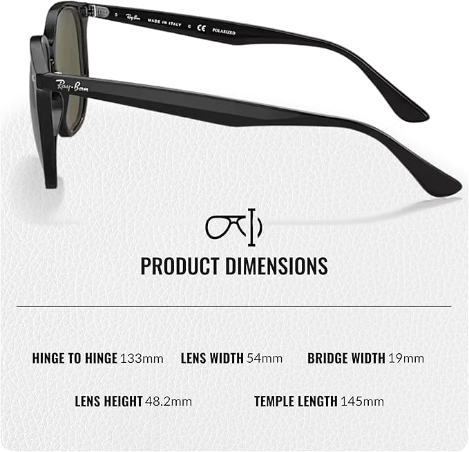 Ray-Ban RB4306 POLARIZED Square-Round Shaped Sunglasses for Men & Women – Includes Official Rayban Eyewear Kit – Ideal Formal & Casual Wear Sunglasses – G-15 Green Lens