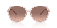 Thumbnail for COACH Women's HC8403D Square Sunglasses, Transparent Rose/Brown Pink Gradient, 59 mm