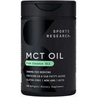Thumbnail for Sports Research® Coconut MCT Oil 3000mg - Keto Brain & Body Fuel - C8 + C10 MCT Oil from Coconut · Keto · Non-GMO - Gluten Free - 240 Softgels