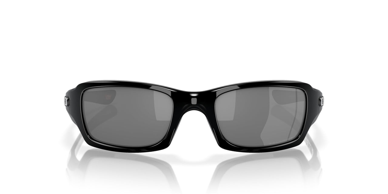 Oakley Men's OO9238 Fives Squared Rectangular Sunglasses, Polished Black/Black Iridium Polarized, 54 mm