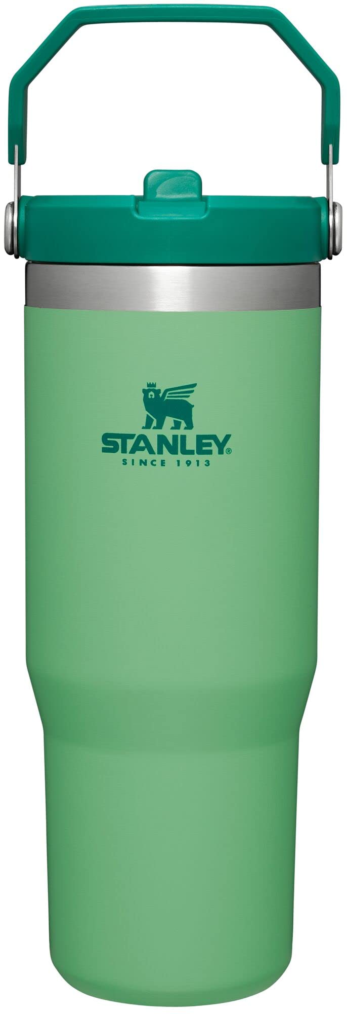 Stanley IceFlow Flip Straw Tumbler with Handle 30 oz | Twist On Lid and Flip Up Straw | Leak Resistant Water Bottle | Insulated Stainless Steel |BPA-Free | Jade