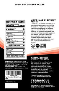 Thumbnail for Terrasoul Superfoods Organic Lion's Mane Mushroom Powder (4:1 Extract), 22 Ounces