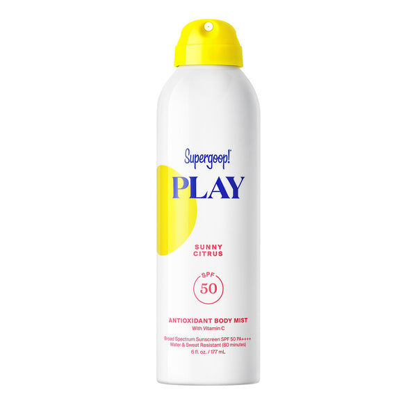 Supergoop! PLAY Antioxidant Body Mist w/Vitamin C - 6 fl oz - SPF 50 PA++++ Broad Spectrum Sunscreen - Body Spray - Great for Active Days