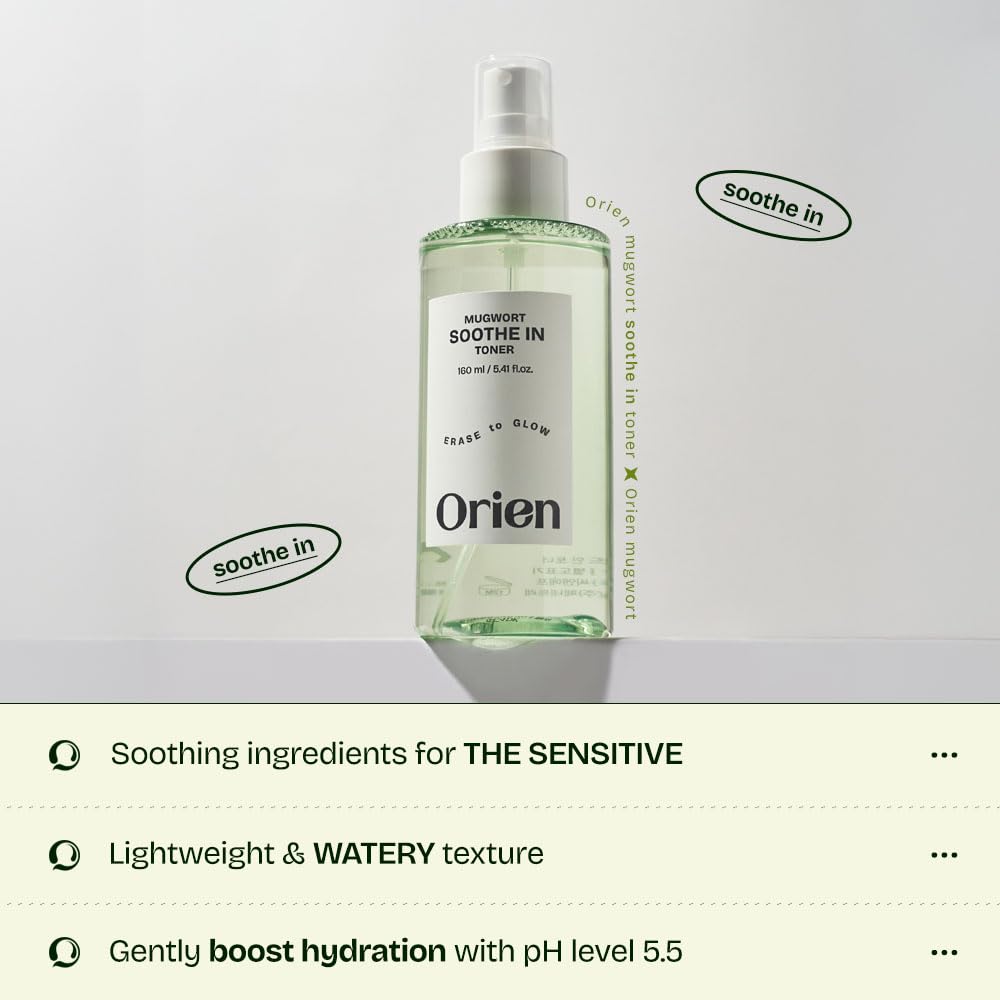 Orien Mugwort Soothe in Toner 5.41 fl.oz. 160ml ã…£pH5.5 Calming, Soothing, Hydrating Spray Toner