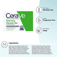 Thumbnail for CeraVe Hydrating Cleanser Bar - Soap-Free Body and Facial Cleanser with 5% Moisturizing Cream - 4.5 Ounce Bar