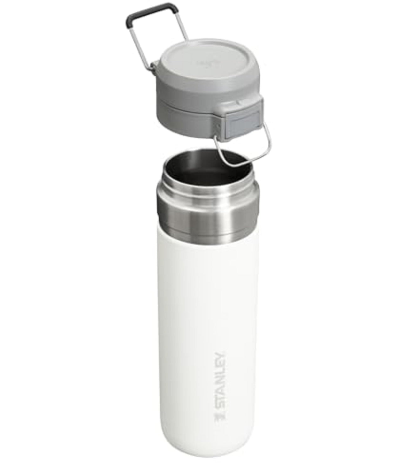 Stanley Quick Flip GO Water Bottle 24 oz | Push Button Lid | Leakproof and Packable for Travel and Sports | Insulated Stainless Steel | BPA-Free | Polar