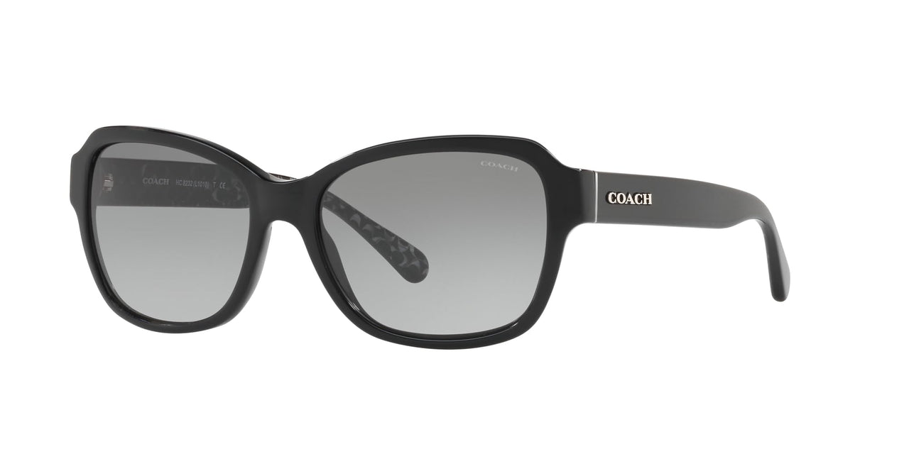 Coach HC8232 Sunglasses, Black/Dark Grey Gradient, 56 mm