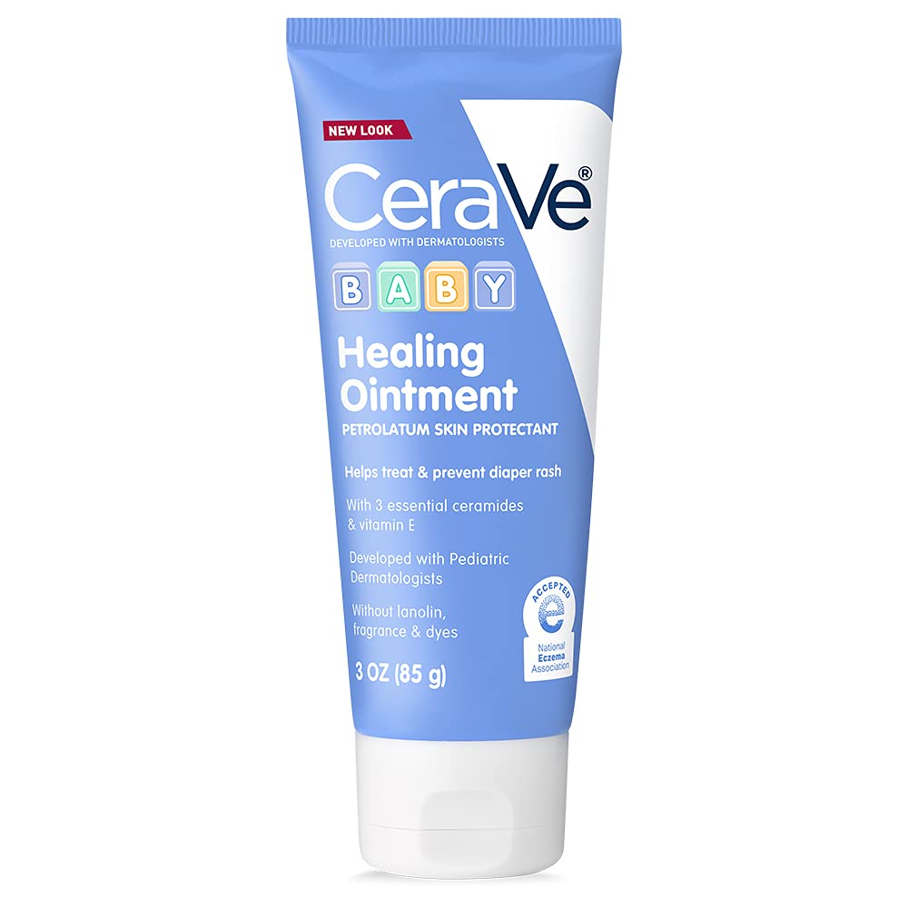 CeraVe Baby Wash & Shampoo | 2-in-1 Tear-Free Baby Wash & Sulfate Free | 8 Ounce & Diaper Rash Cream | Baby Healing Ointment for Extra Dry, 3 Ounce