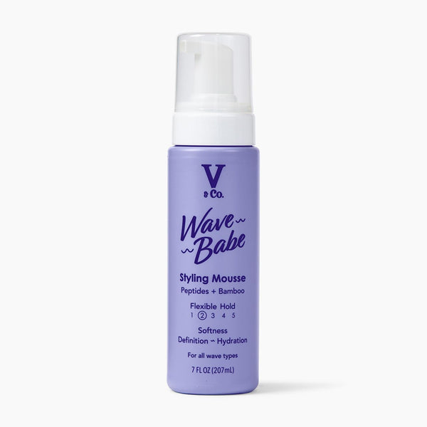 V&Co. Wave Babe Styling Mousse – Hair Mousse for Wavy Hair, Frizz Control & Volume – Lightweight Flexible Hold,Hydrating Hair Styling Product with Peptides & Bamboo Extract – 7 oz
