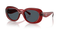 Thumbnail for COACH Women's HC8391U Sculpted C Hardware Universal Fit Oval Sunglasses, Milky Merlot/Grey Solid, 53 mm