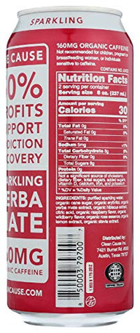 Thumbnail for Clean Cause, Yerba Mate Energy Drink, Raspberry, 16 oz (Pack of 2)