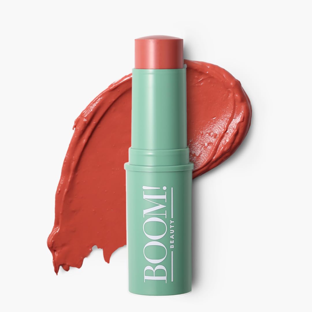 Boomstick Golden Peach ™ - Warm, Coral-Peach Blush Stick and Lipstick - Multistick, Vegan, Makeup for Older Women and Mature Skin Boom Stick By Cindy Joseph