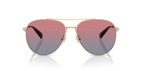 Thumbnail for COACH Women's HC7169 Aviator Sunglasses, Shiny Light Gold/Blue Saddle Gradient, 57 mm