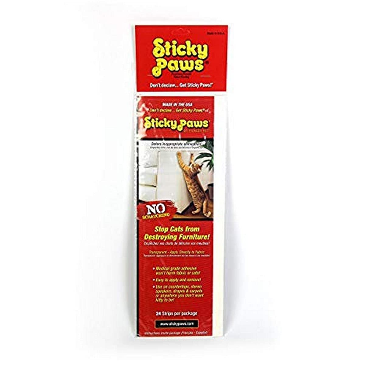 Sticky Paws Pioneer Pet Cat Training Aid - Deter Scratching - Sticky Sheets (Strips (2" x 12"))