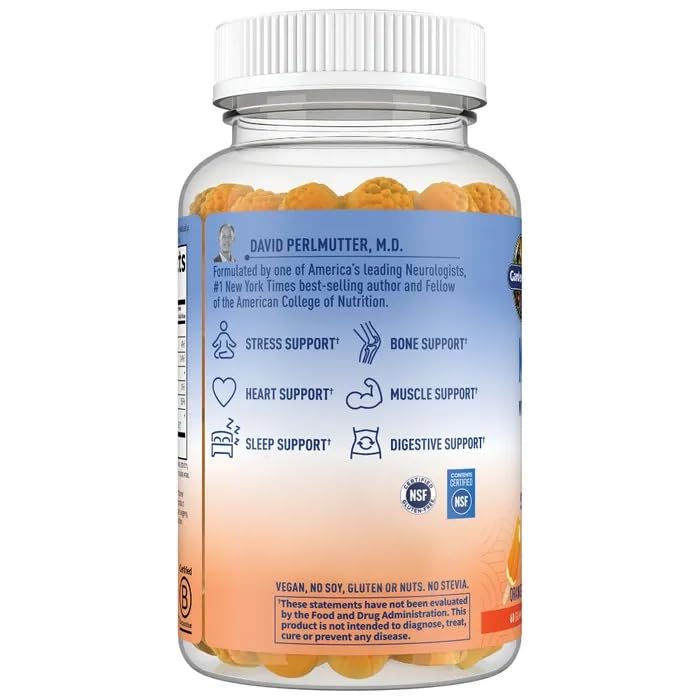 Garden of Life Magnesium Citrate Supplement Gummies with Prebiotics & Probiotics for Stress, Sleep & Recovery - Vegan, Gluten Free, Kosher, Non-GMO, No Added Sugars, Orange Cream Flavor, 60 Count