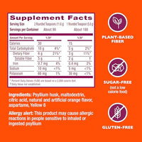 Thumbnail for Metamucil 4-in-1 Psyllium Husk Fiber Supplement, Sugar-Free, 180 teaspoons, Orange Flavored, Daily Fiber Powder for Digestive Health, made with Plant-Based Psyllium Husk Fiber