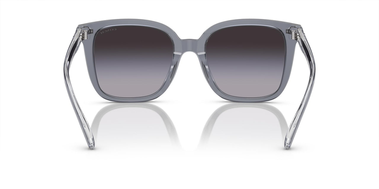 Coach HC8381F Low Bridge Fit Sunglasses, Dark Grey/Light Grey/Light Grey Gradient, 56 mm