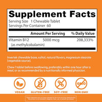 Thumbnail for Doctors Best Chewable Fully Active Methyl B12, Methylcobalamin, Energy, Memory, & Mood Support, Non-GMO, Gluten Free, Soy Free, Vegan 60 Tablets