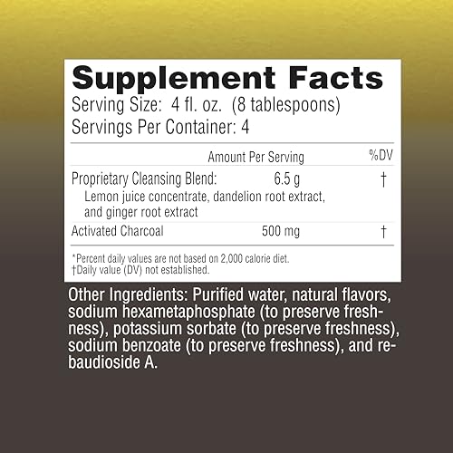 Dirty Cleanse Lemon Detox with Volcanic Charcoal with Ginger and Dandelion Extract, 4 servings
