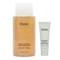 Thumbnail for OUAI Detox Shampoo (10 fl oz) & Anti-Dandruff Deluxe Size (1 fl oz) Bundle - Soothing, Clarifying Shampoo Set for Dry, Flaky Scalp - Removes Dirt & Build Up (2 Count)