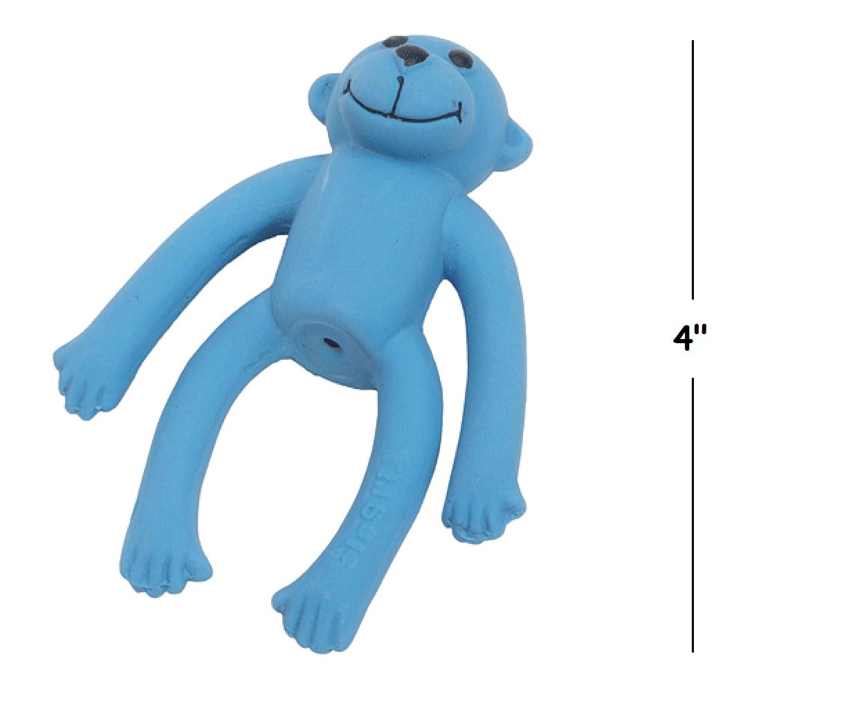 4 Inch Tiny Latex Dog Toy Cute Little Mini Monkey Squeaker for Small Breeds and Puppies (Rainbow)