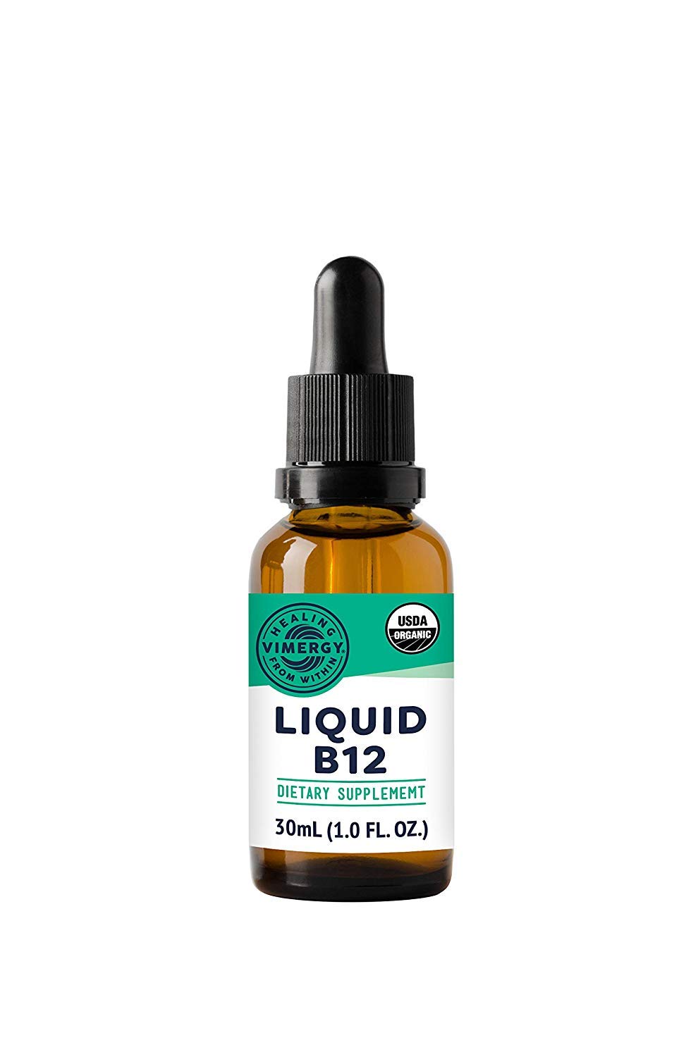 Vimergy USDA Organic Liquid Vitamin B12 Supplement 2500 mcg, Methylcobalamin & Adenosylcobalamin Fast-Absorbing Energy Support, Vegan, Non-GMO B12 Vitamins for Women & Men 30 Serving (30 mL)