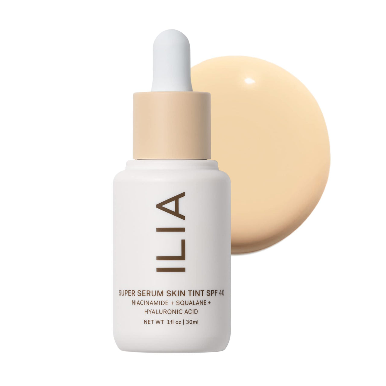 ILIA - Super Serum Skin Tint SPF 40 | Non-Comedogenic, Vegan, Lightweight to Help Against Blue Light, + Pollution while Hydrating, Smoothing, + Refining (Tulum ST2, 1 fl oz | 30 ml)